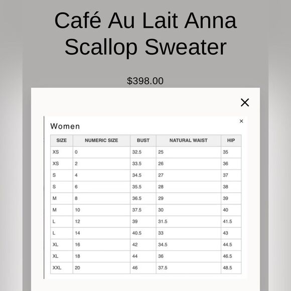 Chloé Kristyn Café Au Lait Anna Scallop Sweater, NWT, Size L - Picture 14 of 15